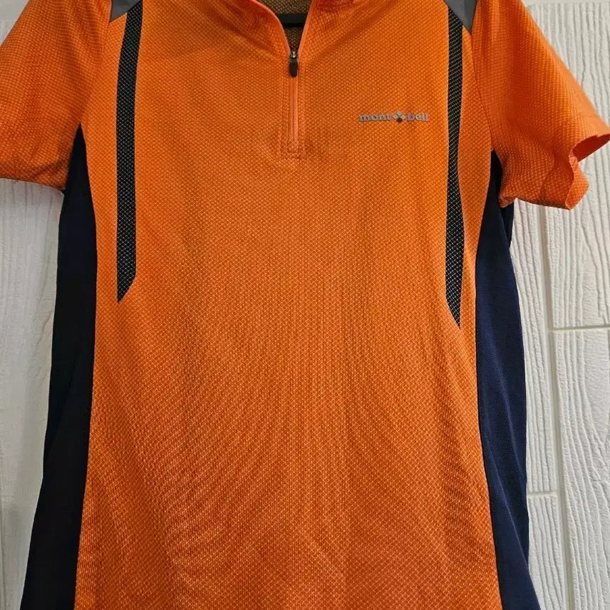 [BUNJANG] Montbell Women's Functional Short-Sleeve Polo Shirt - Orange / 여90몽벨 기능성 반팔 카라티 오렌지