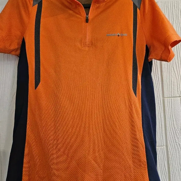 [BUNJANG] Montbell Women's Functional Short-Sleeve Polo Shirt - Orange / 여90몽벨 기능성 반팔 카라티 오렌지