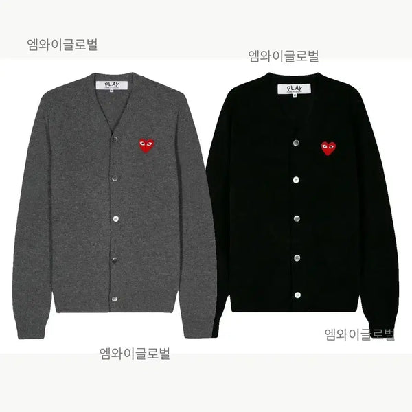 [BUNJANG] Comme des Garçons Men's Cardigan - Black/Grey / 정품/무료배송)꼼데가르송 남성 가디건 , 블랙 그레이