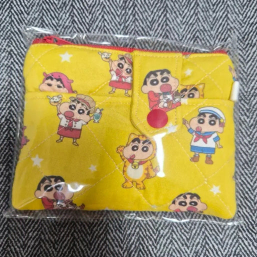 [BUNJANG] Crayon Shin-chan Yellow Two-Way Card Pouch / 짱구 노랑 투웨이 카드지갑 파우치 팝니다.