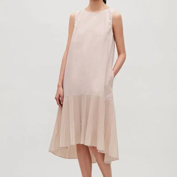 [BUNJANG] COS Pleated Midi Dress Beige / COS 플리츠 드레스 베이지