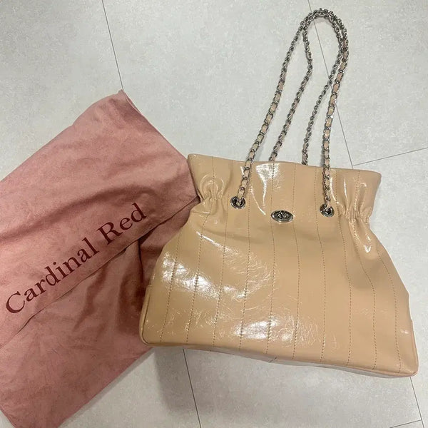 [BUNJANG] Cardinal Red Raffia Shoulder Bag / 카디널레드 숄더백 라피백