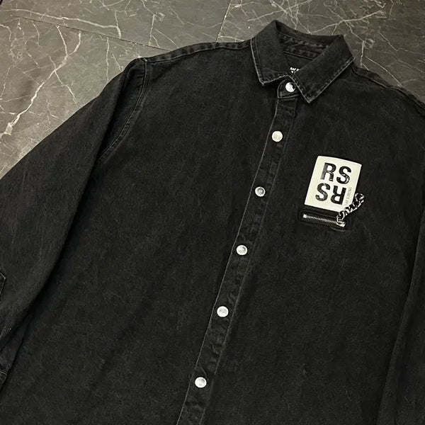 [BUNJANG] Raf Simons Denim Black Shirt Jacket / S 라프 시몬스 데님 블랙 셔츠 자켓