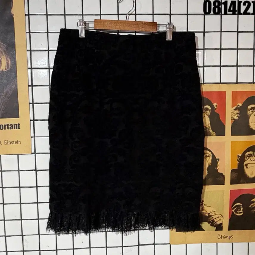 [BUNJANG] LINE Black Lace Midi Skirt Size 4 / LINE 블랙 레이스 스커트 4 0814