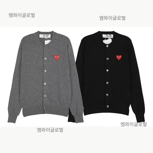 [BUNJANG] Comme des Garçons Women's Cardigan (Black/Grey) / 정품/무료배송) 꼼데가르송 여성용 가디건 , 블랙 그레이