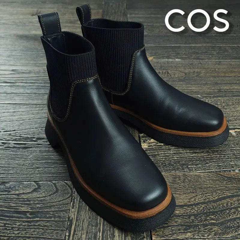 [BUNJANG] COS Chunky Leather Chelsea Boots Black M22164 / 코스 청키 레더 첼시 부츠 블랙 M22164