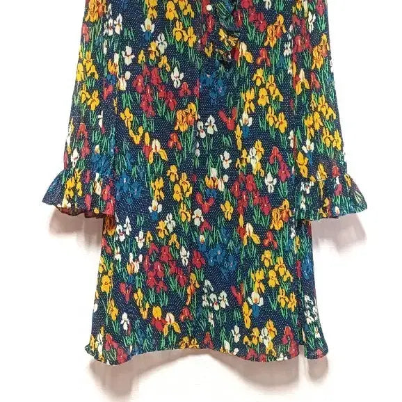 [BUNJANG] Tory Burch Floral Pleated Chiffon Dress / [TORY BURCH] 토리버치 정품 - 플라워 주름 프릴 쉬폰 원피스