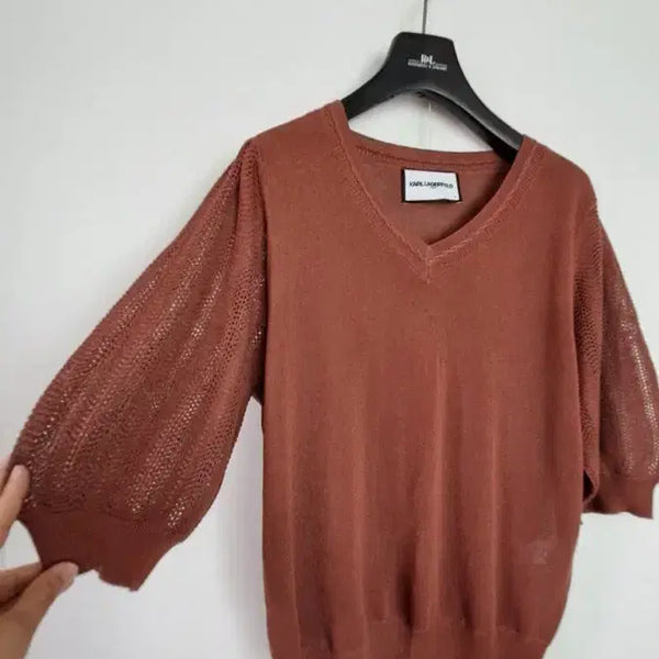 [BUNJANG] Karl Lagerfeld Knit Brown Size 77 / 칼 라거펠트 니트 브라운 77사이즈