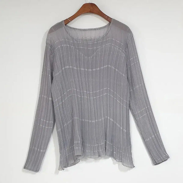 [BUNJANG] Light Grey Pleated Blouse / 연그레이 플리츠 블라우스