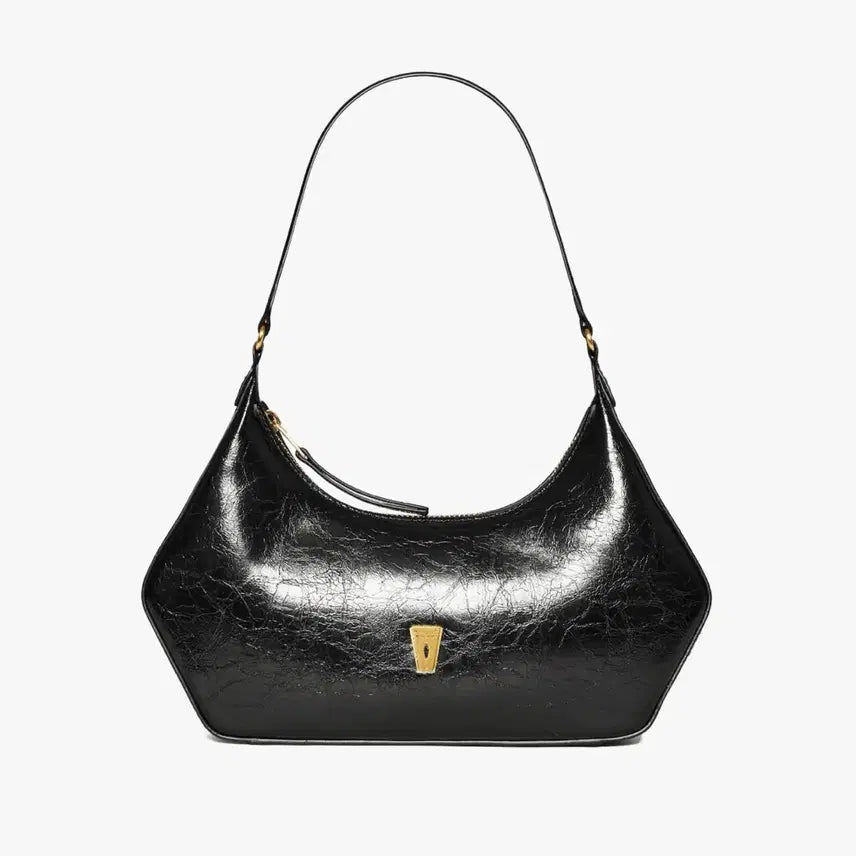 [BUNJANG] Vesca Mina Shoulder Bag Black Leather Handbag / 베스카미나 숄더백 블랙 핸드백 레더백