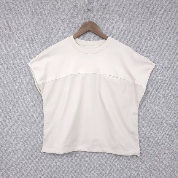 [BUNJANG] Briel 25SS Women's Sleeveless One-Pocket T-Shirt (Size 55) / 브리엘 25SS 여성 원포켓 밑단조절 민소매 반팔 티셔츠 55
