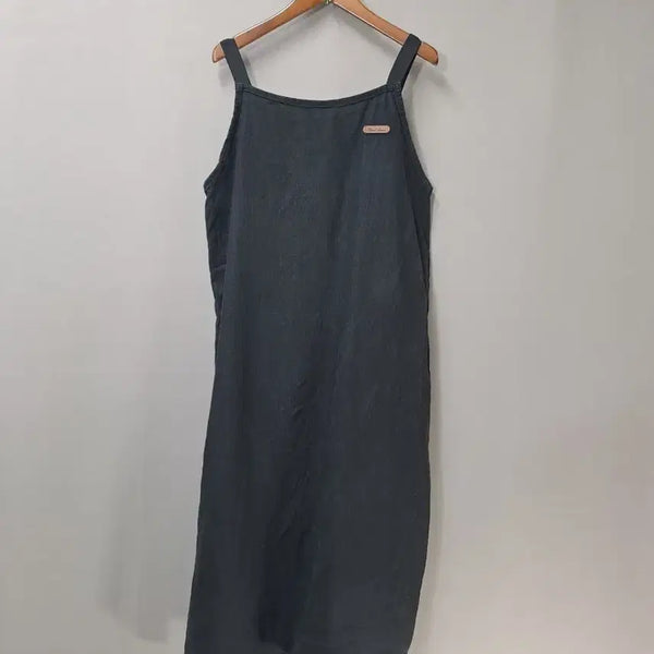 [BUNJANG] Black Wool Suspender Dress / 블랙 멜빵 마 원피스