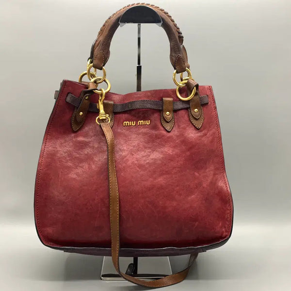 [BUNJANG] Miu Miu Leather Tote 2-Way Bag / 267003615 MIU MIU  BAG LEATHER TOTE 2WAY