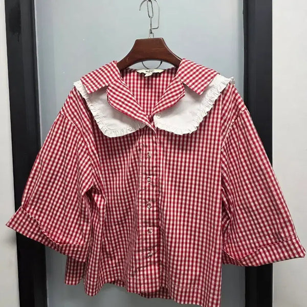 [BUNJANG] Atelier Jolie Cotton Puff Collar Blouse / 아뜰리에마졸리 코튼 퍼프 카라 블라우스
