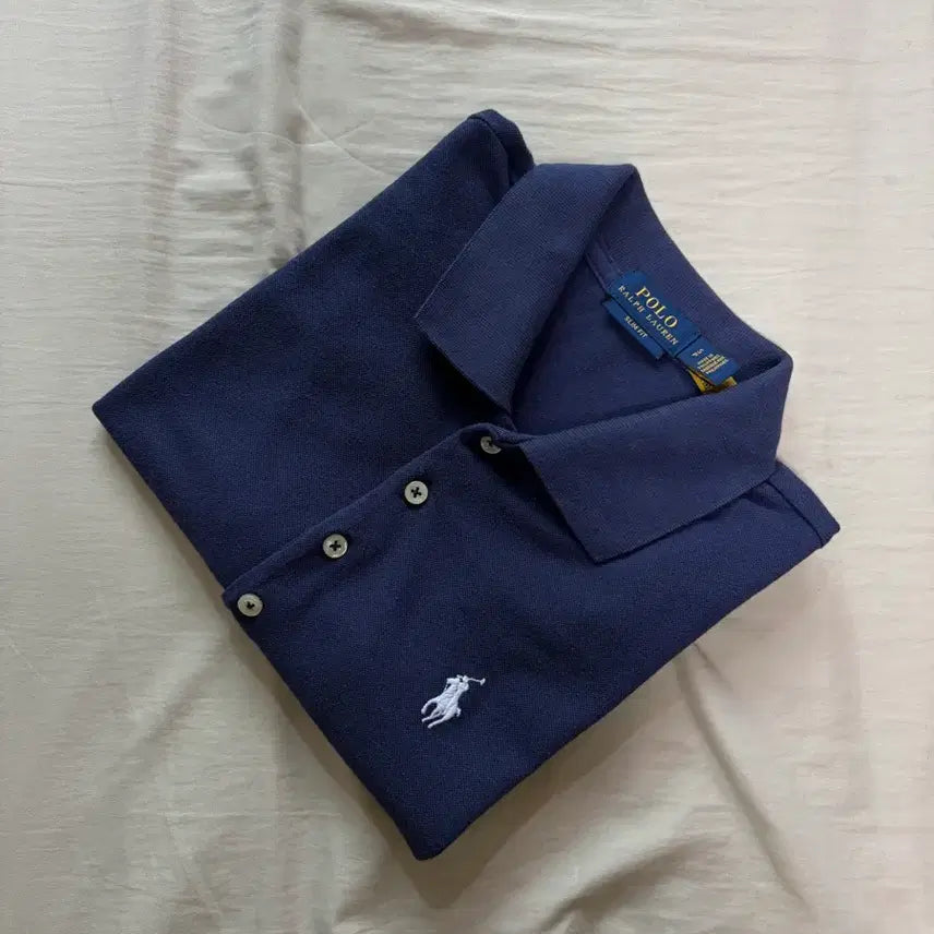 [BUNJANG] Polo Ralph Lauren Slim Fit Mesh Short Sleeve Polo T-Shirt Navy / 여S) 큐알탭 신형 폴로 랄프로렌 슬림핏 딱붙핏 메쉬 반팔 카라티 네이비