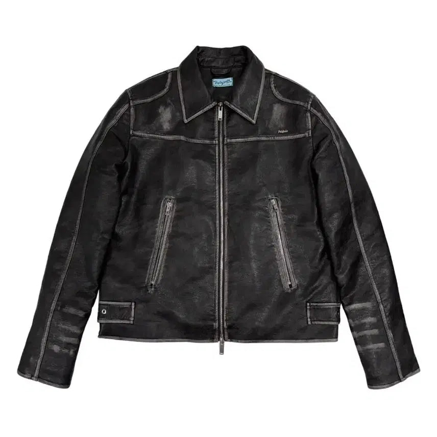[BUNJANG] Faded Izay Vintage Washed Padded Biker Jumper Brown / 페일제이드 빈티지 워싱 패딩 바이커 점퍼 브라운