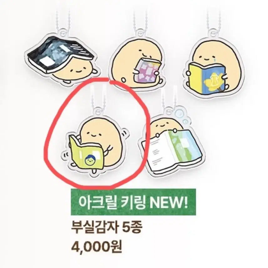 [BUNJANG] Minumsa x Bushil Gamja Collaboration Acrylic Keyring / 민음사 x 부실감자 콜라보 아크릴 키링 판매