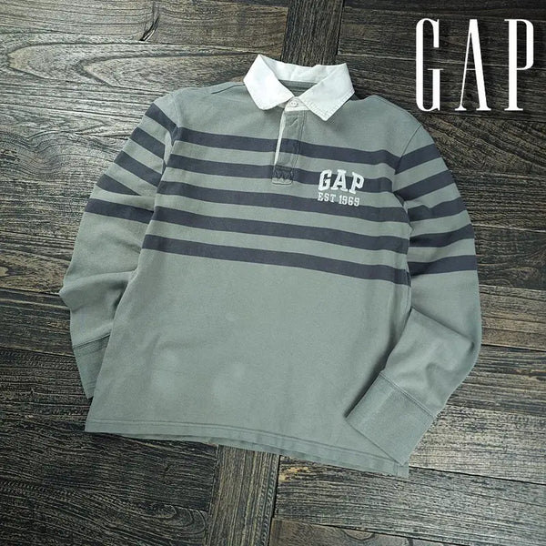 [BUNJANG] GAP 00s Vintage Logo Patch Rugby Shirt Long Sleeve Polo Size S / 갭 00s 빈티지 로고 패치 럭비 셔츠 긴팔 카라티 M22157