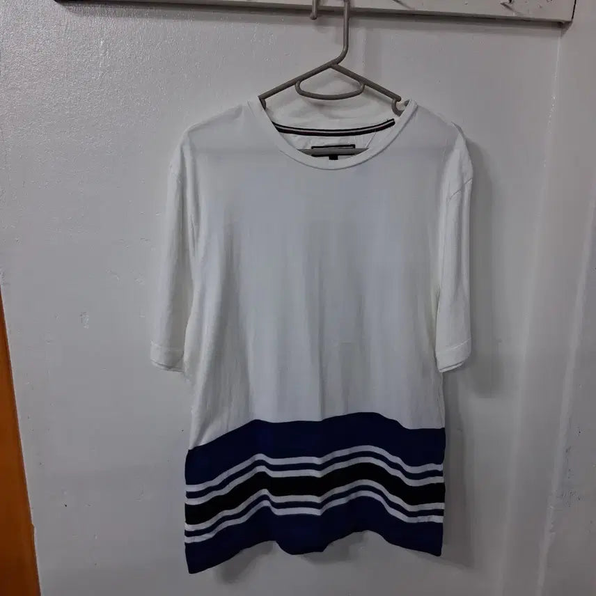 [BUNJANG] Tommy Hilfiger Men's White Cotton T-Shirt / 타미힐피거 남성100 반팔