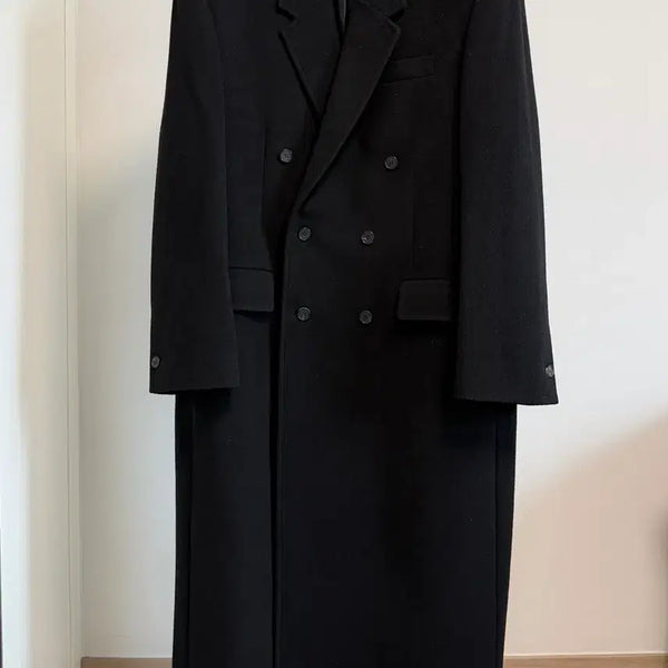 [BUNJANG] Gu Min Sung 24FW Double-Breasted Coat Black Size M / 구민성 24fw 더블 코트 블랙 M사이즈
