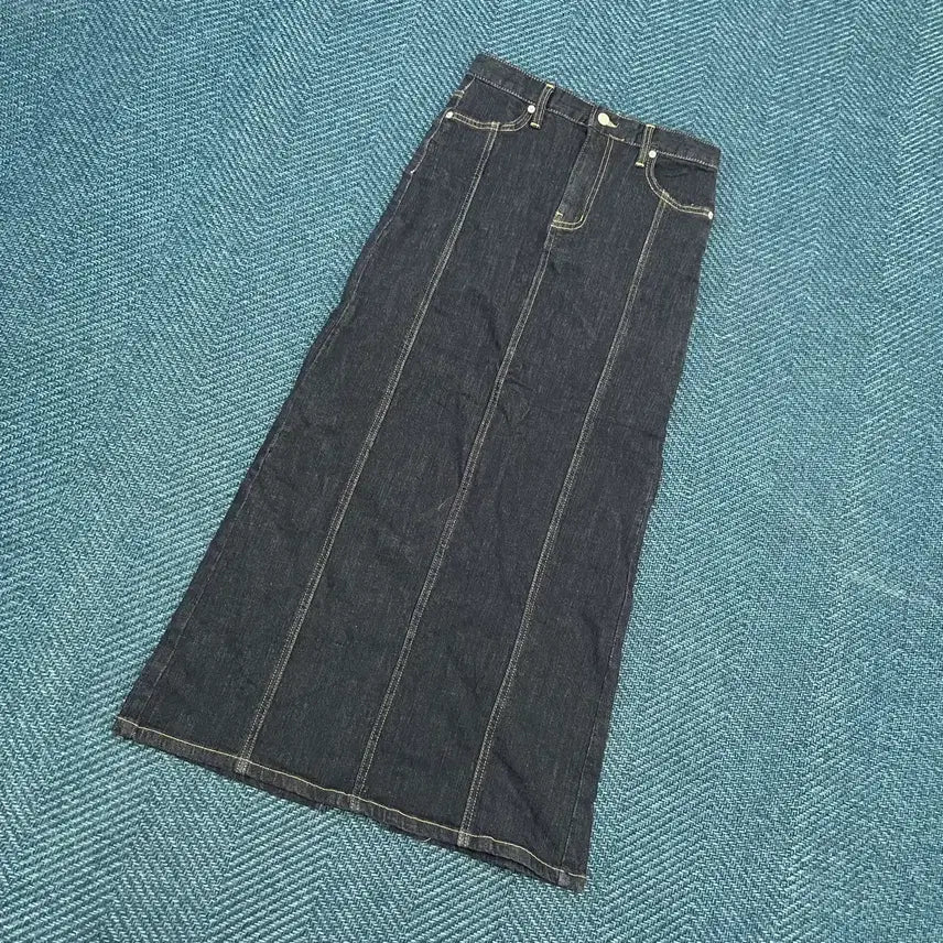 [BUNJANG] Black Up Long Denim Skirt / [S] 블랙업 롱 데님 스커트 치마 만원샵