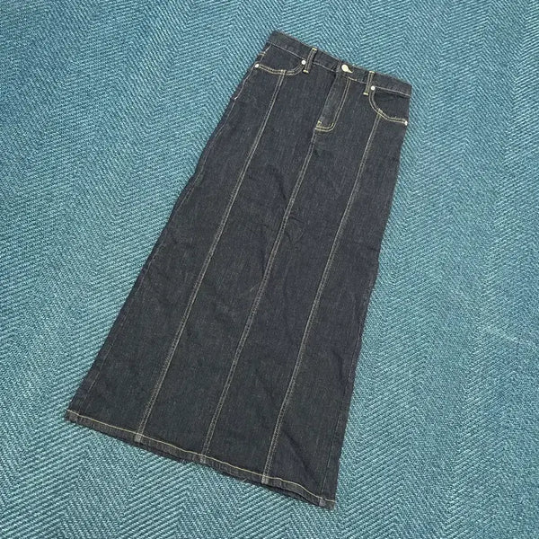 [BUNJANG] Black Up Long Denim Skirt / [S] 블랙업 롱 데님 스커트 치마 만원샵