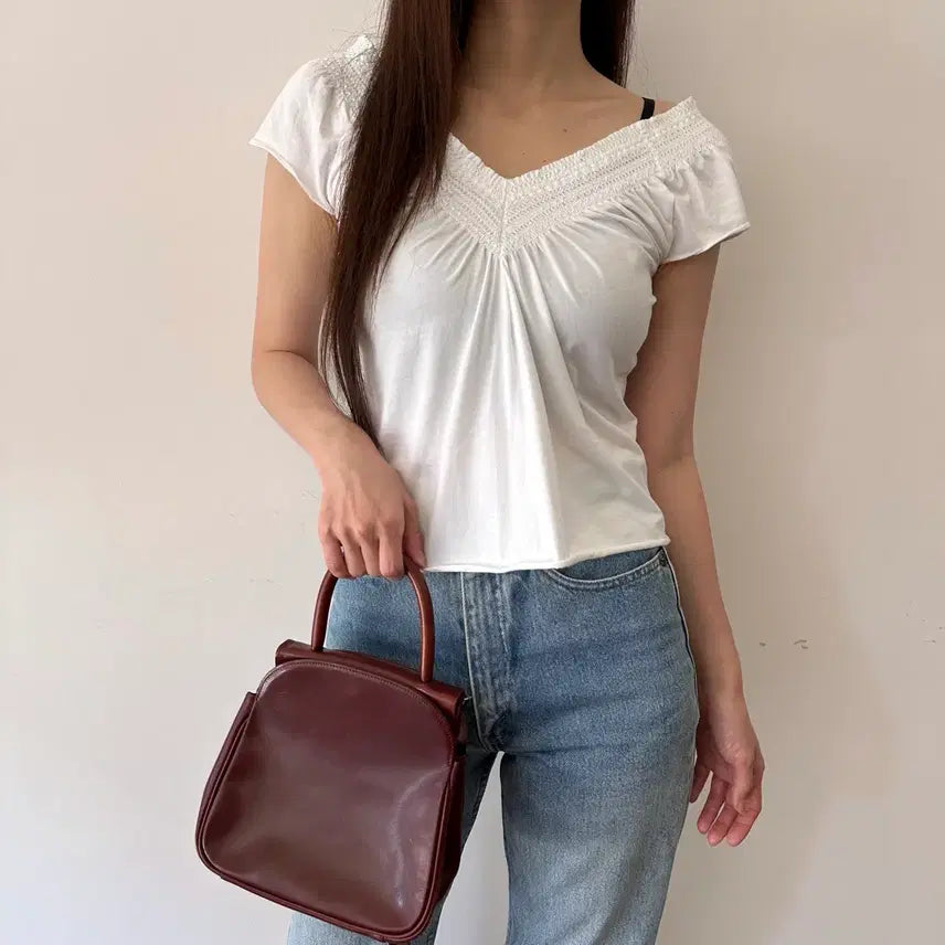 [BUNJANG] Armani Exchange Off-Shoulder T-Shirt (Size M) / 알마니 armani exchange 오프숄더 티셔츠