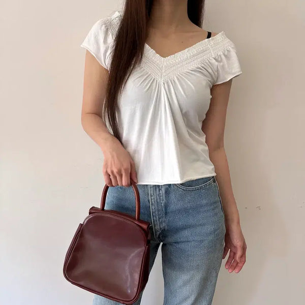 [BUNJANG] Armani Exchange Off-Shoulder T-Shirt (Size M) / 알마니 armani exchange 오프숄더 티셔츠