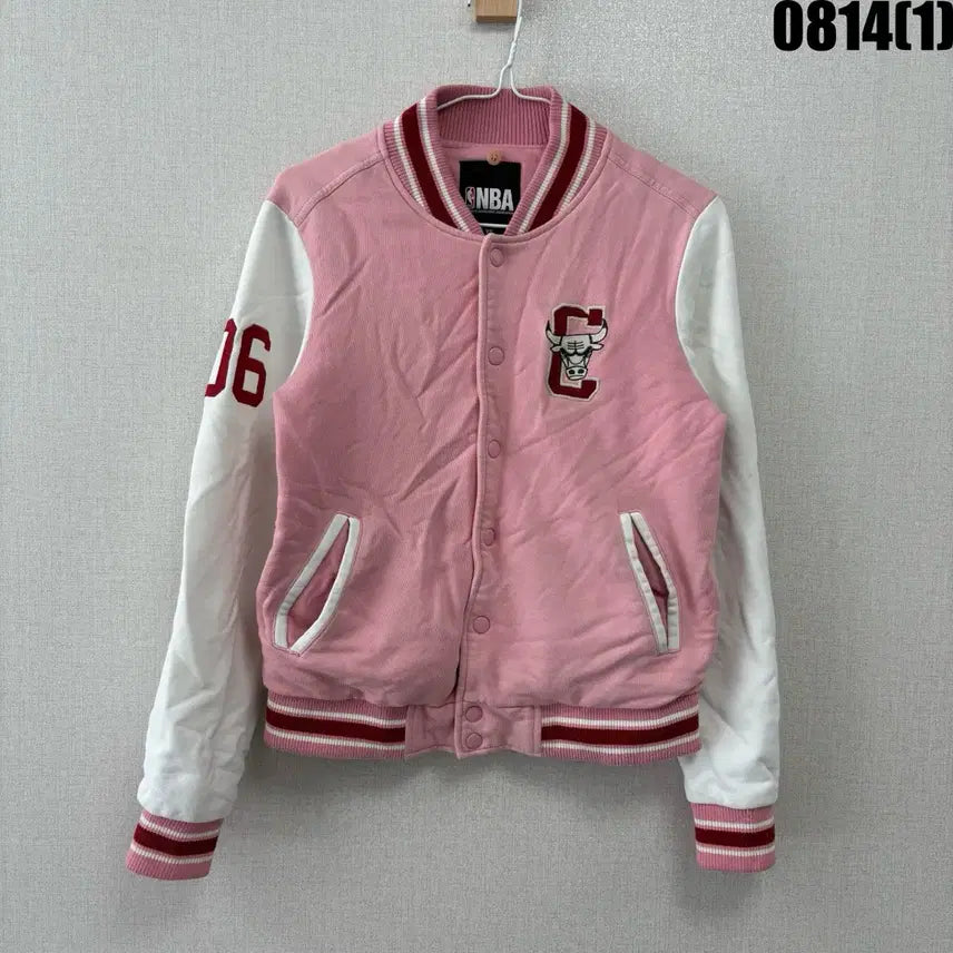 [BUNJANG] Chicago Bulls Baseball Jacket Pink XS / NBA 시카고 불스 야구 점퍼 핑크 xs