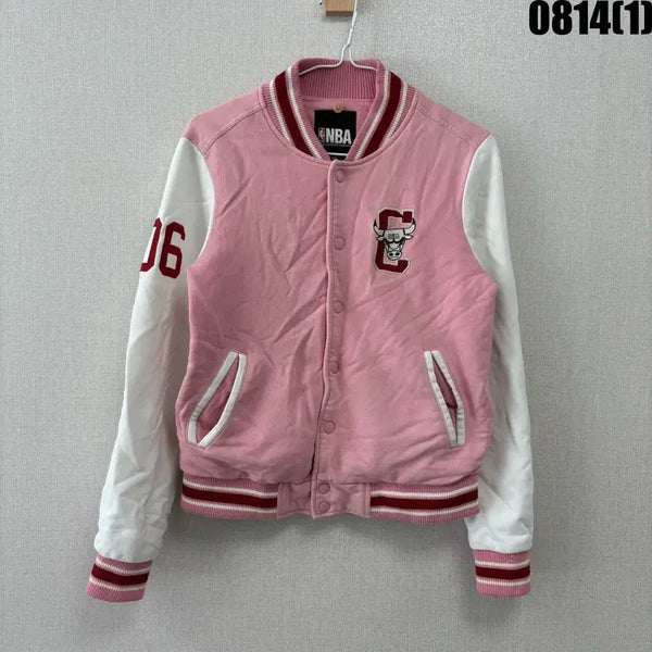 [BUNJANG] Chicago Bulls Baseball Jacket Pink XS / NBA 시카고 불스 야구 점퍼 핑크 xs