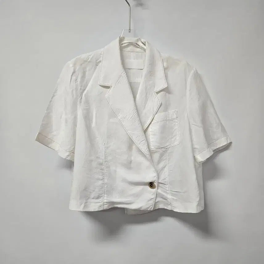 [BUNJANG] White Short Sleeve Blazer Size 66 / 1471 화이트 반팔 블레이저 66