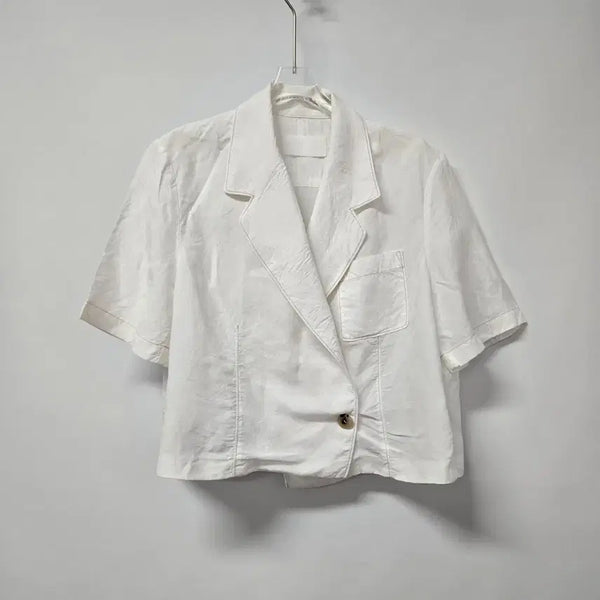 [BUNJANG] White Short Sleeve Blazer Size 66 / 1471 화이트 반팔 블레이저 66