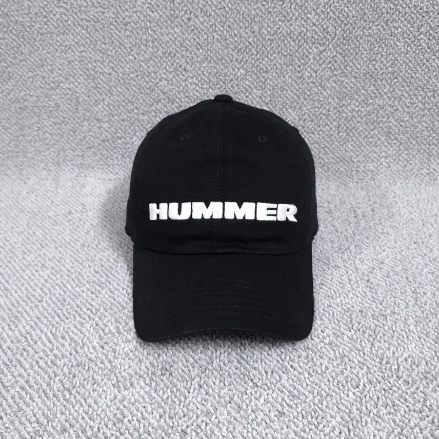[BUNJANG] HUMMER Embroidered Logo Cotton Ball Cap Hat / 험머[HUMMER] 2021 남녀공용 자수로고 블랙 코튼 볼캡 모자 Free
