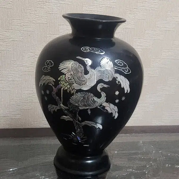 [BUNJANG] Korean Celadon Mother-of-Pearl Vase / 국산 운학문 자개화병