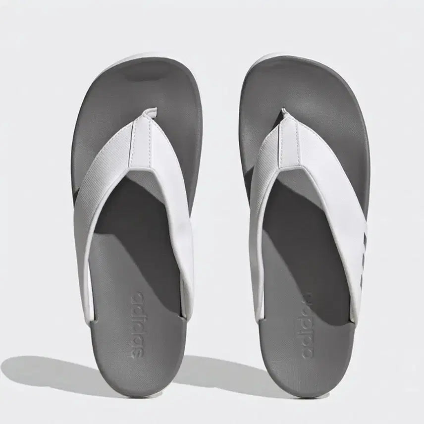[BUNJANG] Adidas Adilette Comfort Flip Flops White/Grey HQ4459 / 아디다스 샌들 아딜렛 컴포트 플립 플랍 쪼리  화이트/그레이  HQ4459