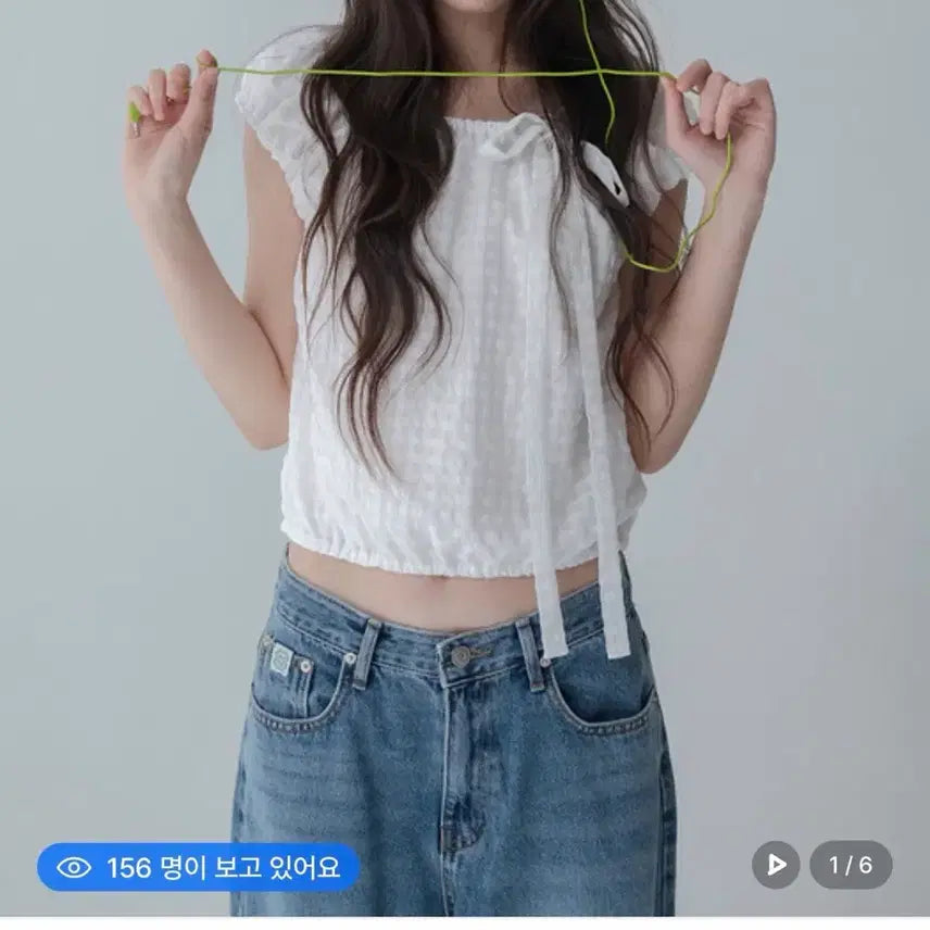 [BUNJANG] Mars An April Ribbon Check Blouse S / 마스 언 에브릴 리본 체크 블라우스 S