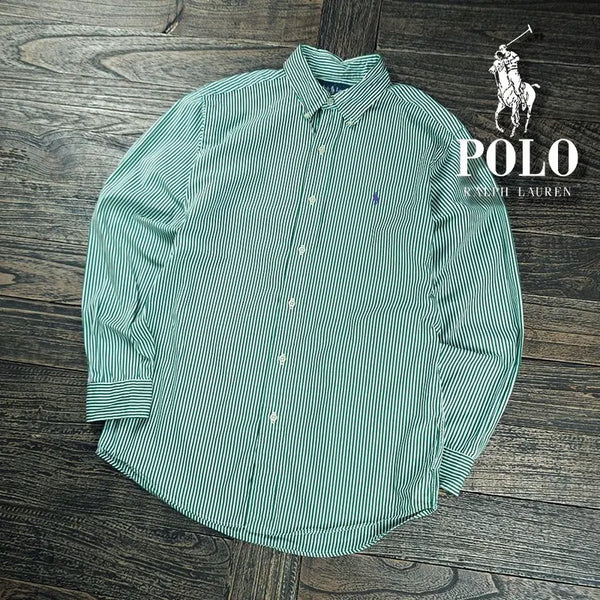 [BUNJANG] Polo Ralph Lauren Pony Logo Embroidered Stripe Shirt / 폴로 랄프로렌 포니 로고 자수 스트라이프 셔츠 M22154