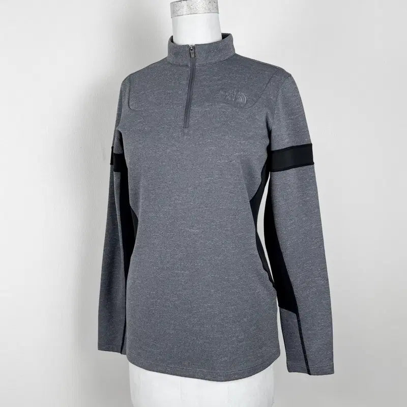 [BUNJANG] The North Face Half-Zip Pullover Long Sleeve T-Shirt - Grey, Size M (90) / 노스페이스/상태굿 하프집업 등산 긴팔 티 M 90/라덴