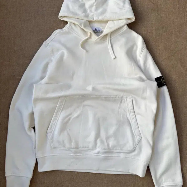 [BUNJANG] Stone Island White Hoodie L / 스톤아일랜드 후드티 (L)