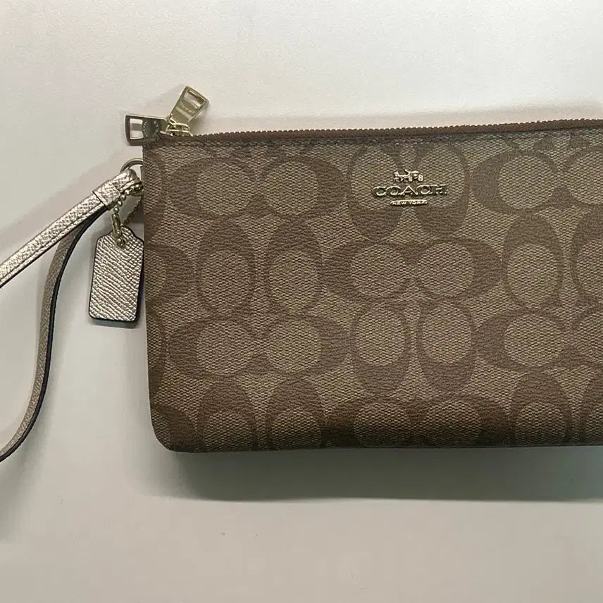 [BUNJANG] COACH Signature Canvas Large Wristlet F58695 / 코치 F58695 시그니처 캔버스 라지 손목지갑