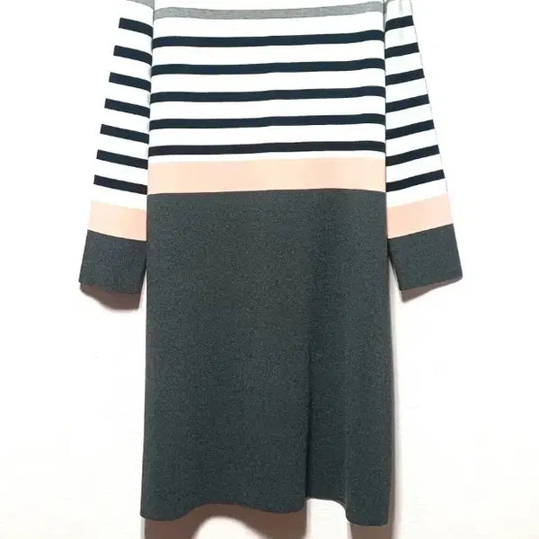 [BUNJANG] Sonia Rykiel Striped Colorblock Knit Dress / SONIA RYKIEL] 소니아 리키엘 정품 - 스트라이프 컬러블록 니트 원피스]