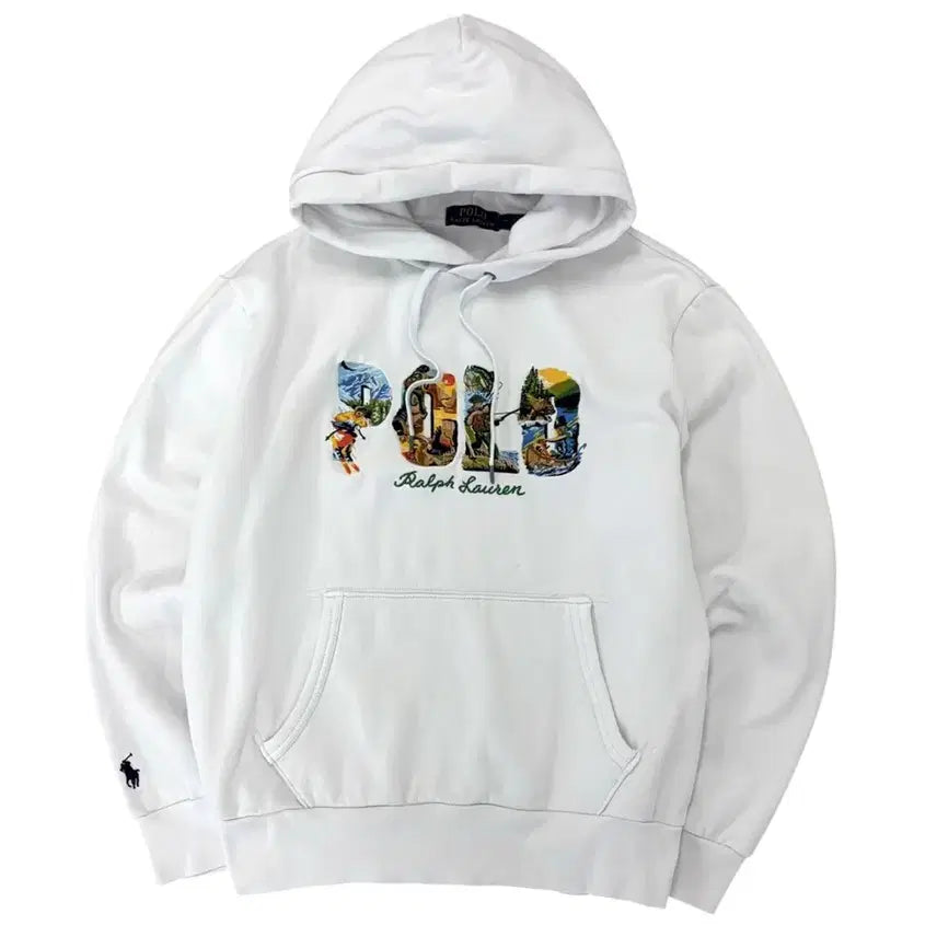 [BUNJANG] Polo Ralph Lauren White Sweat Hoodie M / Polo Ralph Lauren 폴로 스웻 후드티 화이트 M