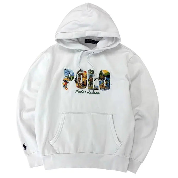 [BUNJANG] Polo Ralph Lauren White Sweat Hoodie M / Polo Ralph Lauren 폴로 스웻 후드티 화이트 M