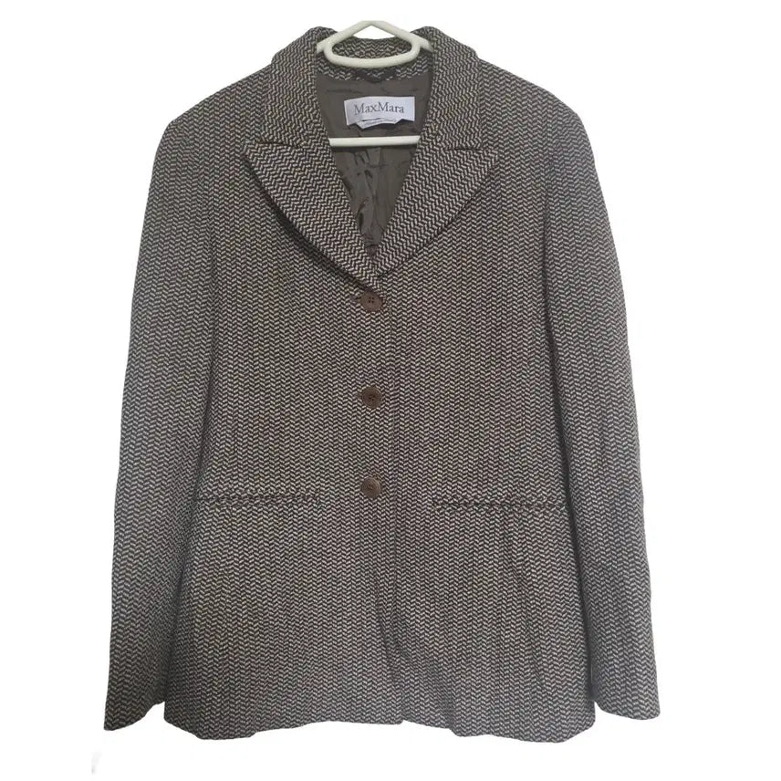 [BUNJANG] Max Mara Herringbone Wool Jacket Blazer / 막스마라 헤링본 울 자켓 블레이저 (55)