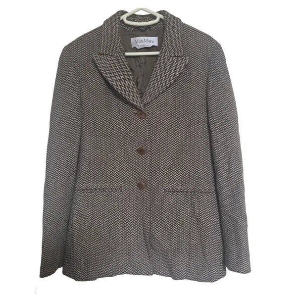 [BUNJANG] Max Mara Herringbone Wool Jacket Blazer / 막스마라 헤링본 울 자켓 블레이저 (55)