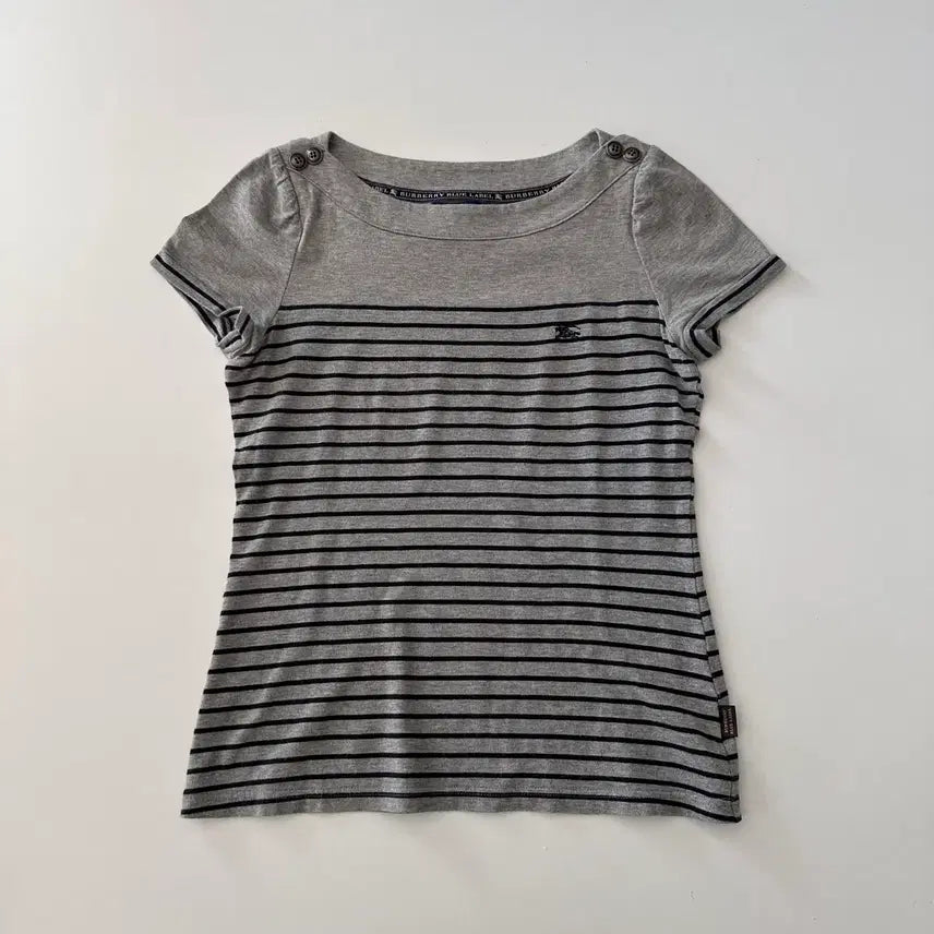 [BUNJANG] Burberry Blue Label Striped Short Sleeve T-Shirt / 버버리 블루라벨 burberry 스트라이프 반팔 티셔츠