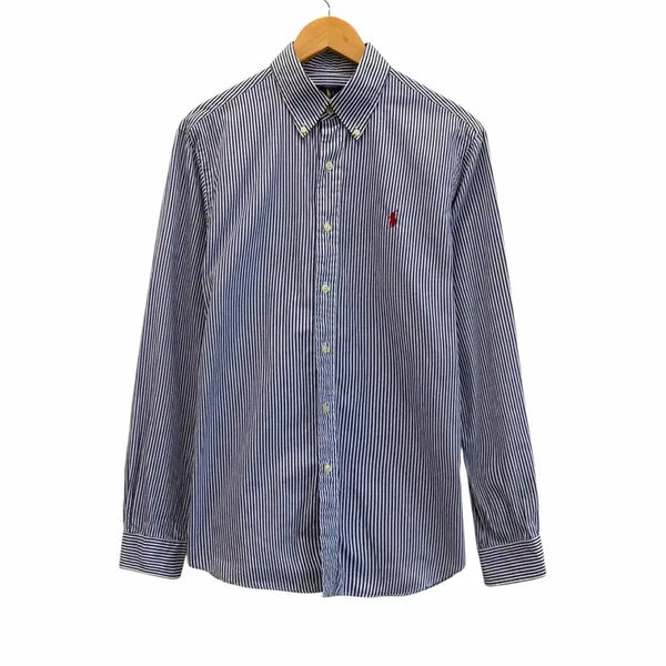 [BUNJANG] Polo Striped Shirt White & Navy (M/100-105) / 폴로 줄무늬 셔츠 화이트&네이비 (M/100~105)