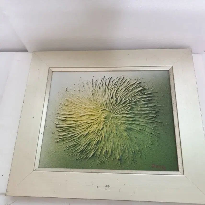 [BUNJANG] JANG Artist Signed 3D Textured Abstract Original Painting with Antique Frame / 엔틱/빈티지] JANG 작가 친필 사인 3D 입체 텍스처 추상화 (35*30cm)