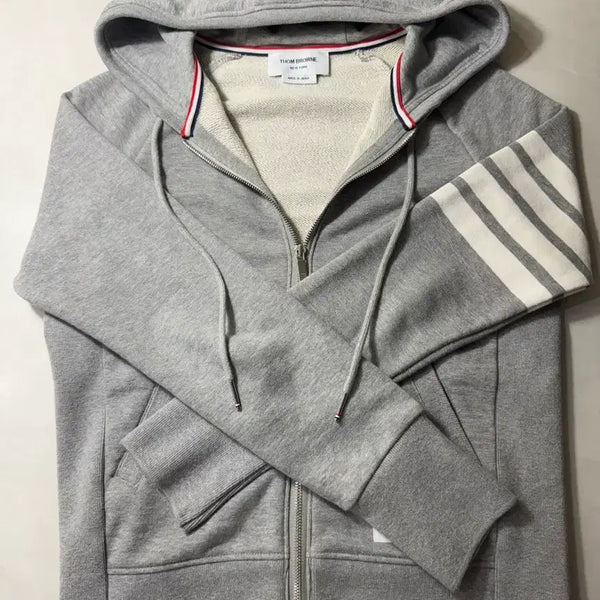 [BUNJANG] Thom Browne Grey Hooded Zip-Up Jacket / 톰브라운 후드집업 그레이