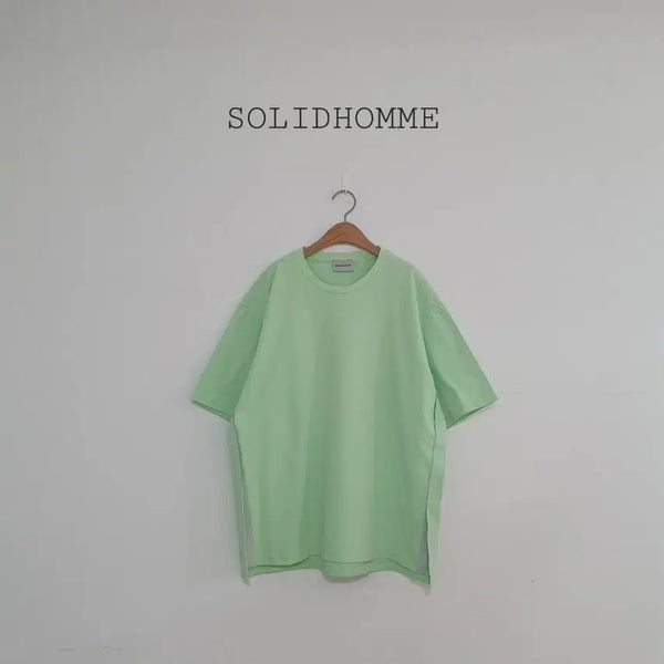 [BUNJANG] Solid Homme Pearl Logo Short Sleeve T-Shirt Mint / No.26081311 솔리옴므 자개로고장식 반팔 티셔츠 민트
